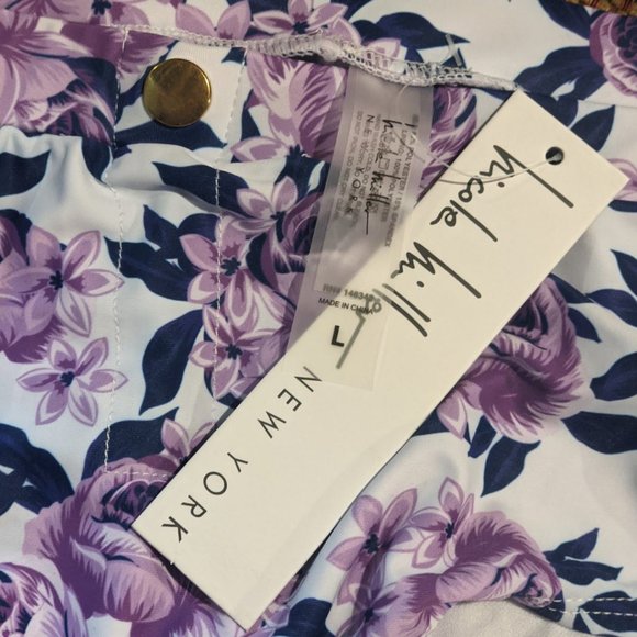 Nicole Miller High Waisted Floral Swim Bottom - Picture 5 of 6